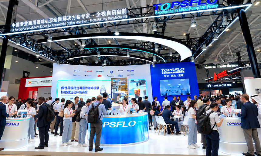 TOPSFLO Showcases Comprehensive Coffee Machine Pump Solutions at HOTELEX Shenzhen 2026